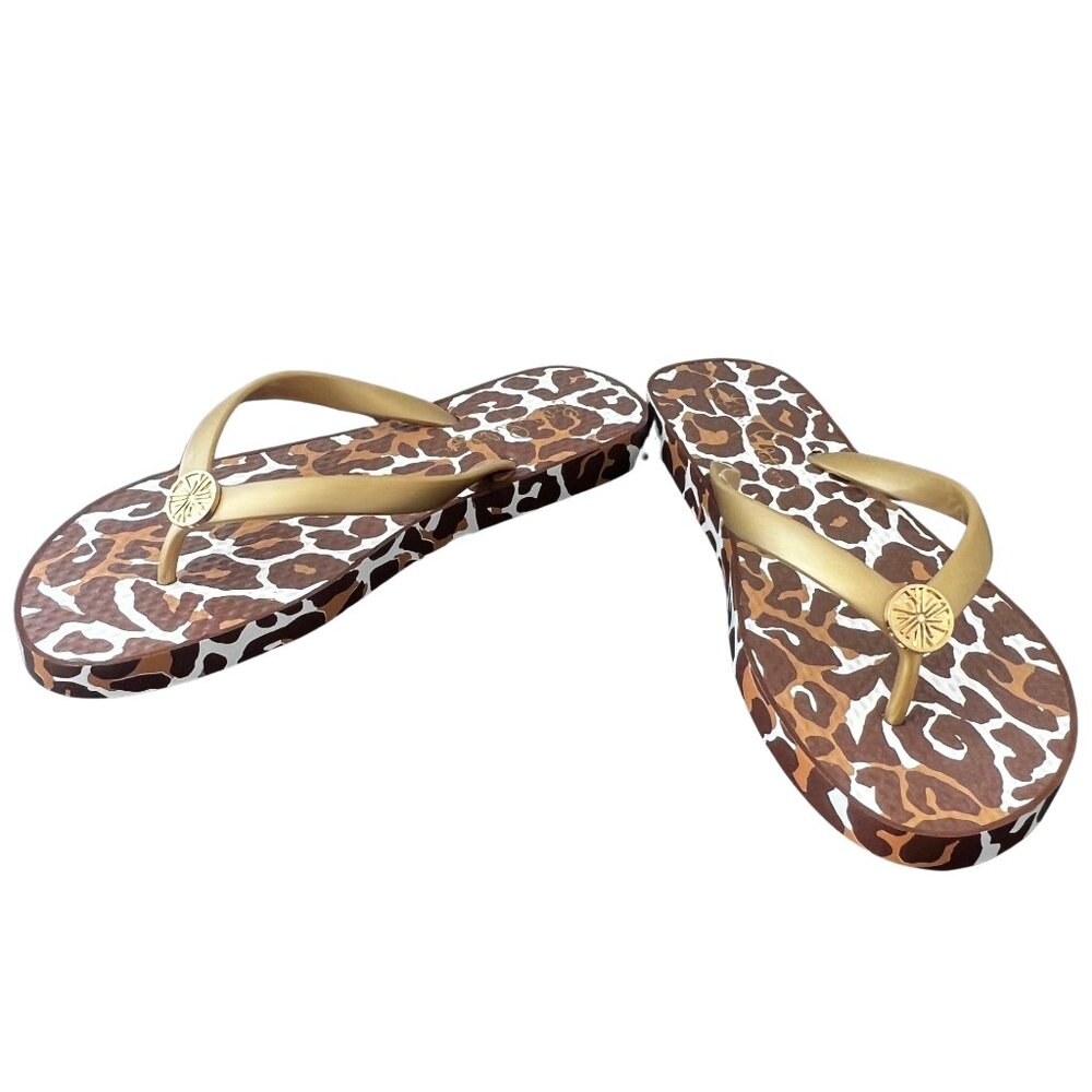 Lilly Pulitzer Leaopard Pool Flip Flop Size 5/6 NWT